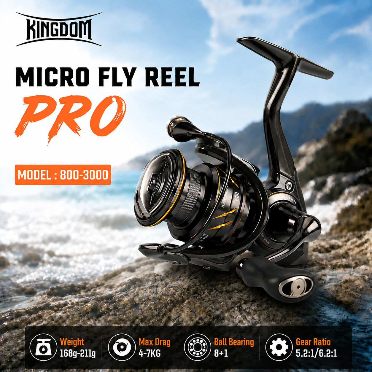 Abu Garcia Reel Max - Mulinello da Pesca Spinning Kingdom Micro